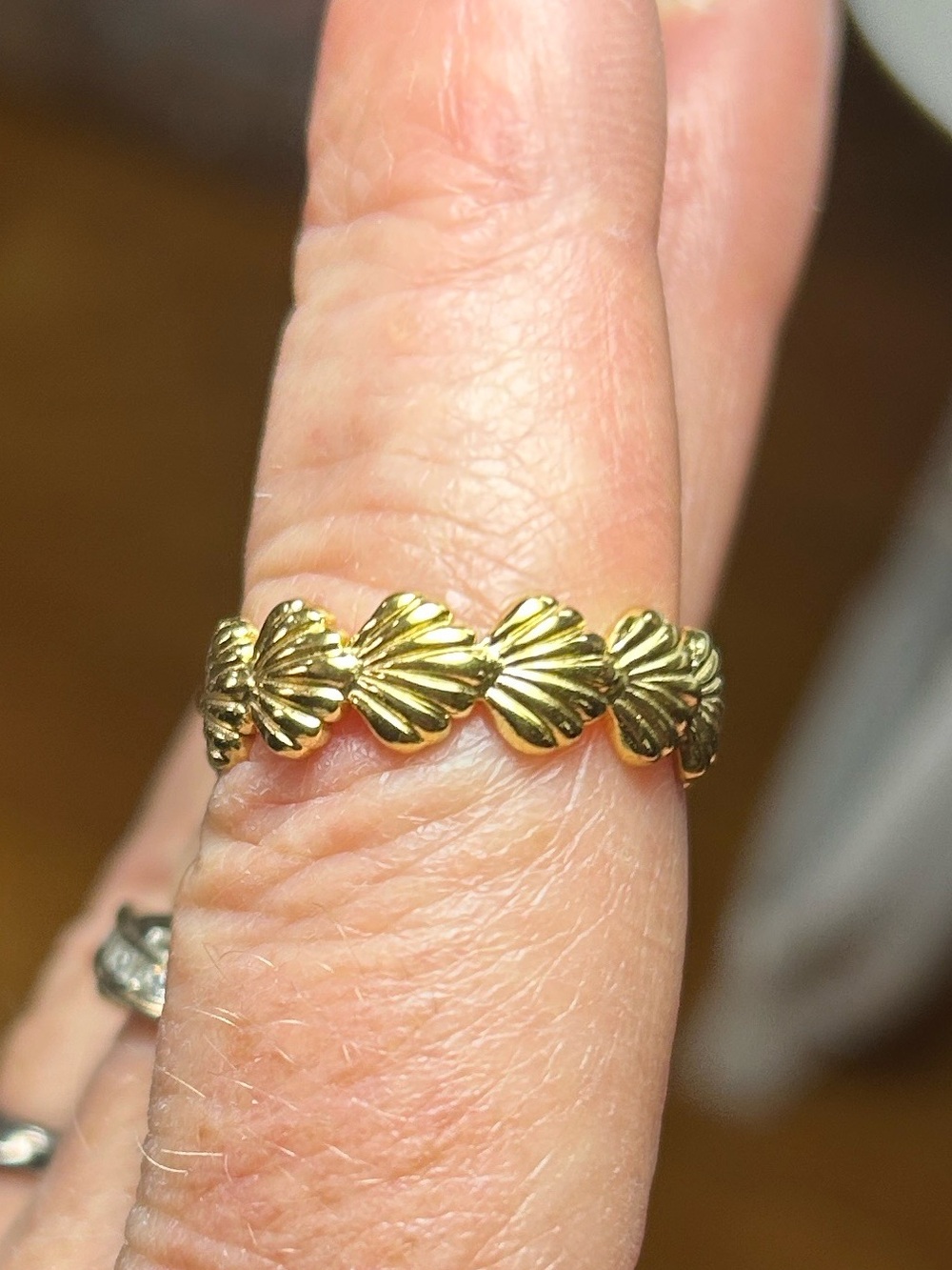 3/$25 Gold Seashell Pattern Stackable Ring